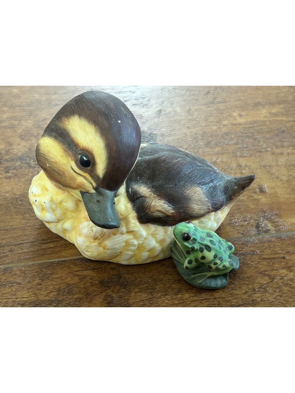 1985 Franklin Mint Ahoy Duck Figurine with Frog